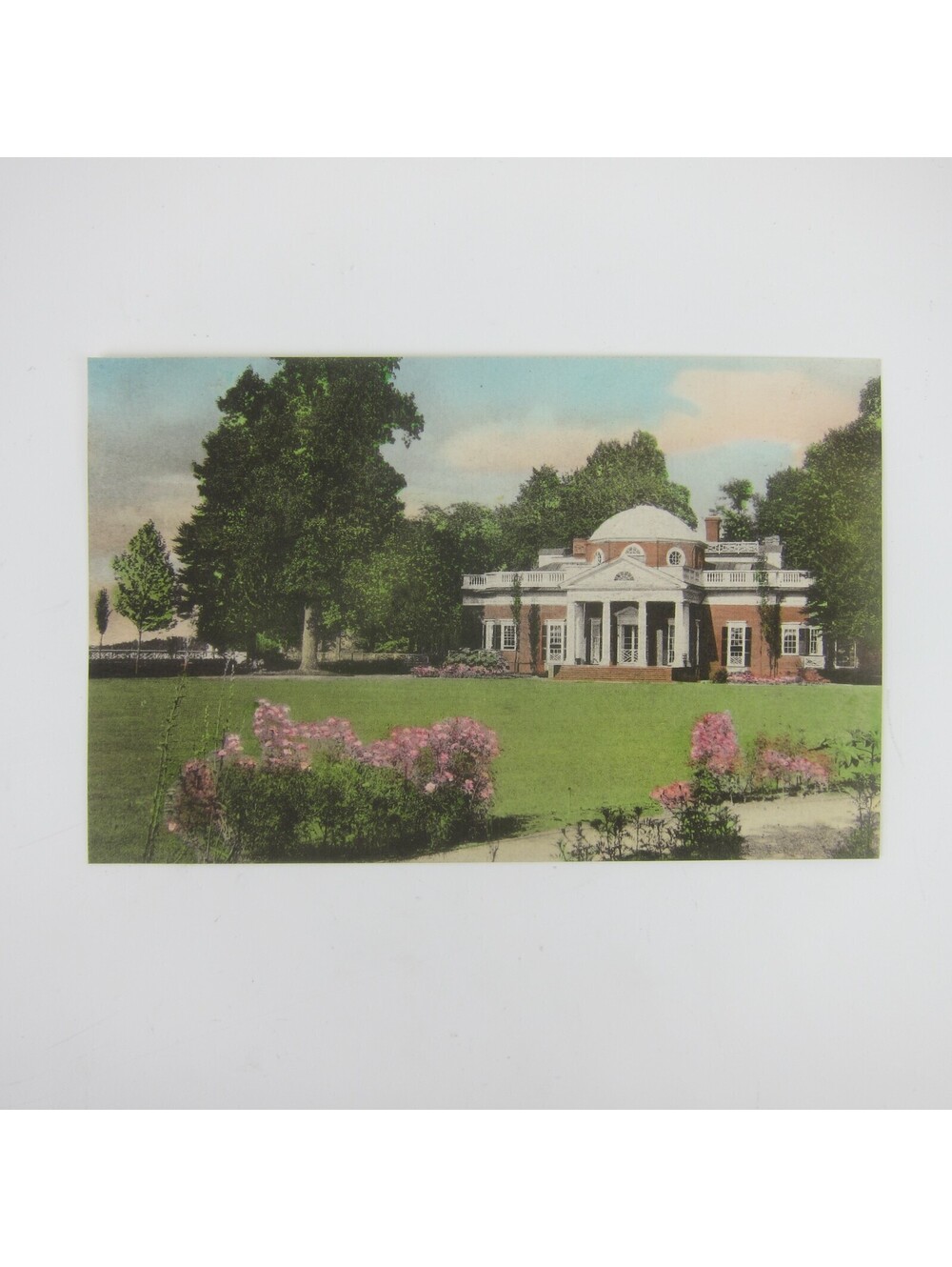Vintage Postcard Charlottesville Virginia Monticello West Front Thomas Jefferson